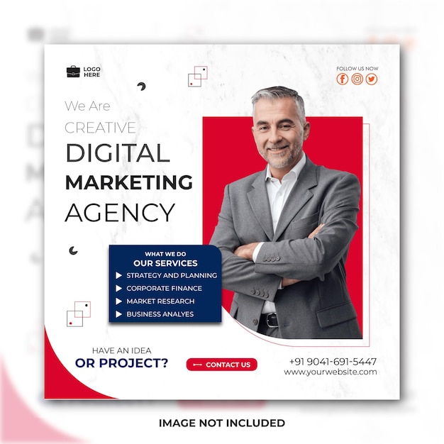 Design von Post-Vektorvorlagen für digitales Marketing und soziale Medien in Unternehmen