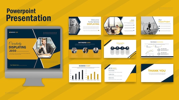 Design von professionellen Geschäftspräsentationsdia oder PowerPoint-Vorlage
