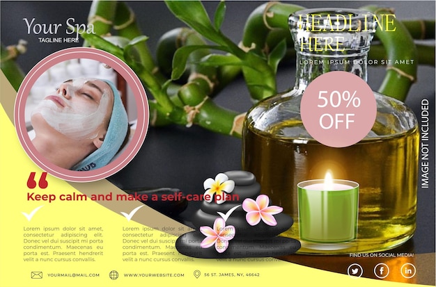 Design von Social-Media-Cover und Web-Banner-Vorlagen für Schönheitssalons