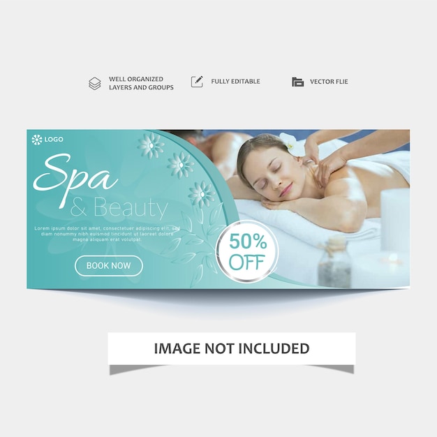 Design von Social-Media-Cover und Web-Banner-Vorlagen für Schönheitssalons