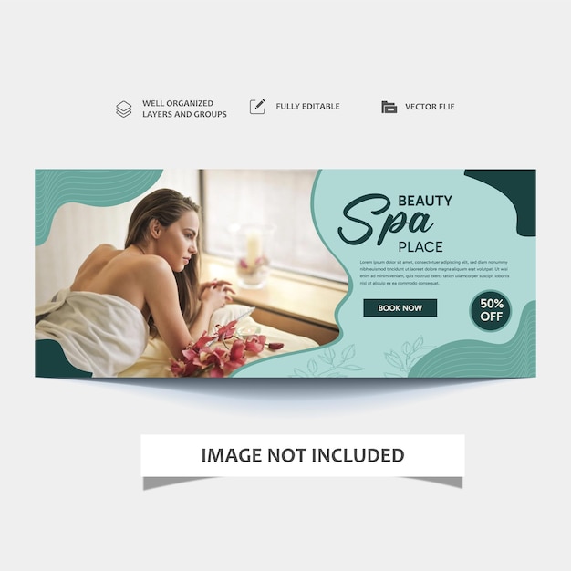Design von Social-Media-Cover und Web-Banner-Vorlagen für Schönheitssalons