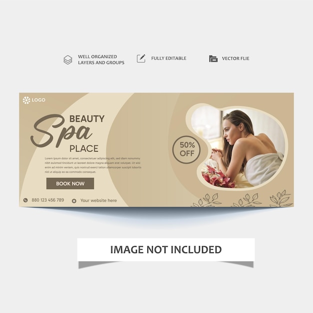 Design von Social-Media-Cover und Web-Banner-Vorlagen für Schönheitssalons