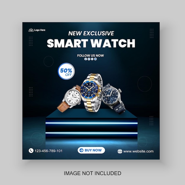 Vektor design von social-media-post-vorlagen für digitale smartwatches