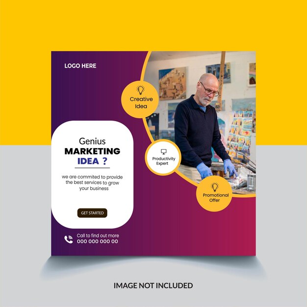 Design von Vorlagen für digitale Marketing-Banners und Social-Media-Posts