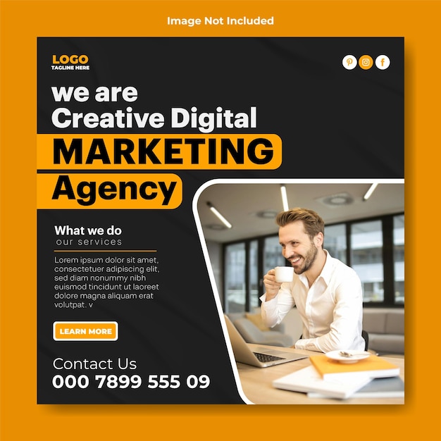 Design von Vorlagen für digitale Marketing-Posts in sozialen Medien