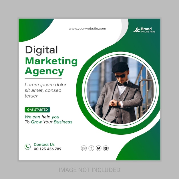 Design von Vorlagen für digitale Marketingagenturen und Corporate Social Media-Posts oder quadratische Webbanner