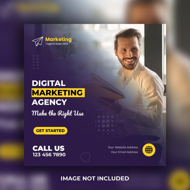 Design von Vorlagen für Posts von Digital Marketing-Agenturen und Corporate Social Media