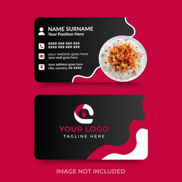 Vektor design von vorlagen für professionelle restaurant-visitenkarten