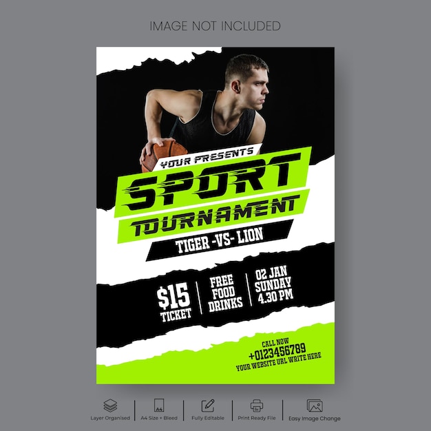 Design von Vorlagen für Sport- und Fitness-Turniere, Flyer oder Poster
