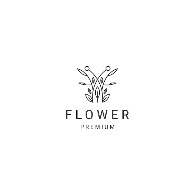 Design-vorlage für das blumen-linien-logo