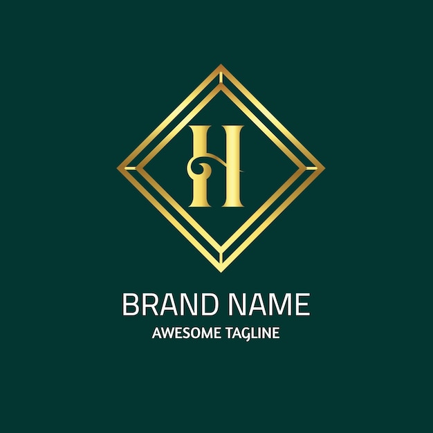Design-vorlage für das h-logo mit farbverlauf