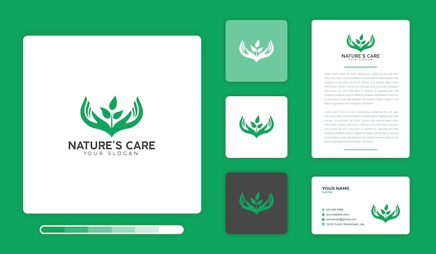 Design-vorlage für das pflege-logo der natur