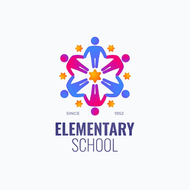 Design-Vorlage für das Schullogo mit Farbverlauf