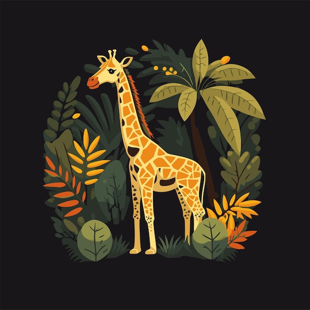 Design-vorlage für giraffen-logo-tiercharakter-logo-maskottchen-vektor-cartoon