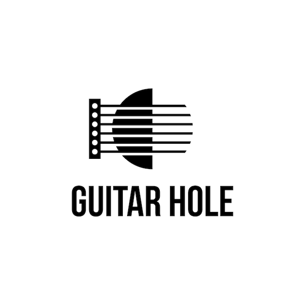 Design-vorlage für gitarren-loch-logo