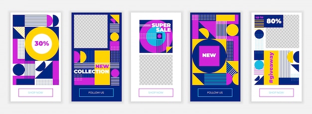 Design-vorlage für kreative instagram-geschichten