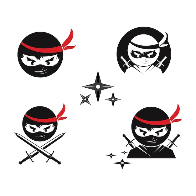 Vektor design-vorlage für ninja-vektorsymbole