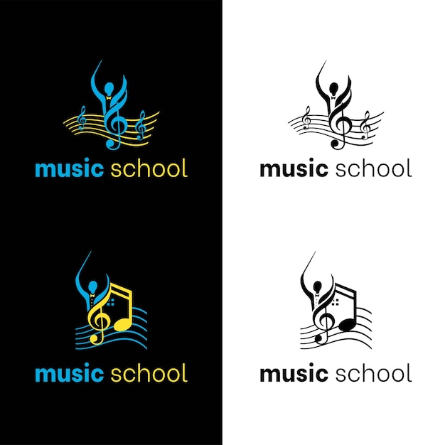 Design-vorlagensatz für das logo der musikschule