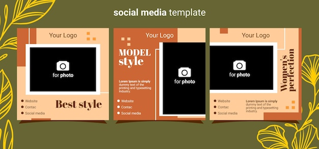 Design zum Posten von Fotos auf Instagram mit einfachem Layout