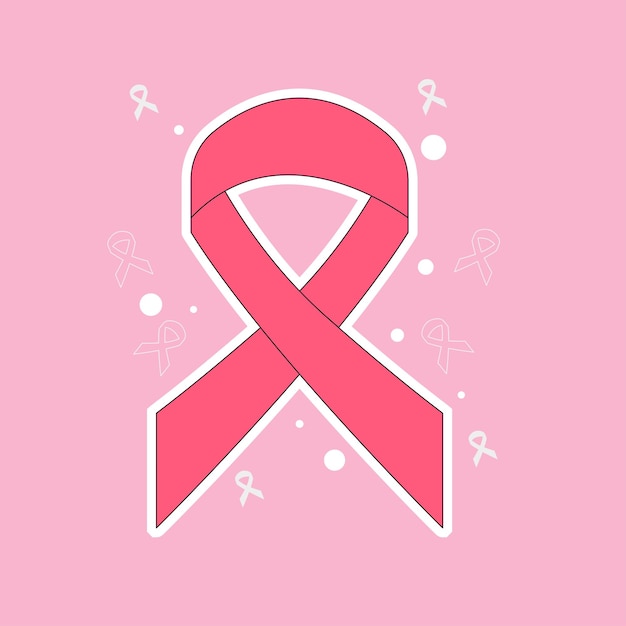 Design zum Weltkrebstag mit rosa Schleife Art Illustration