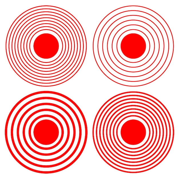 Vektor designelement isolierter symbolvektor roter ring zielkreissymbol erfolgreiches schießen vektorillustration eps10 für die präsentation konzentrisches flaches trendiges logo auf weißem hintergrund für darts-zielziel