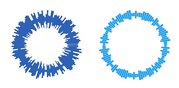 Vektor designelement kreis festlegen isolierte kräftige vektorfarben goldener ring aus abstrakten leuchtenden wellenstreifen aus vielen glitzernden strudeln, die mit blend tool vector illustration eps10 für ihre präsentation erstellt wurden