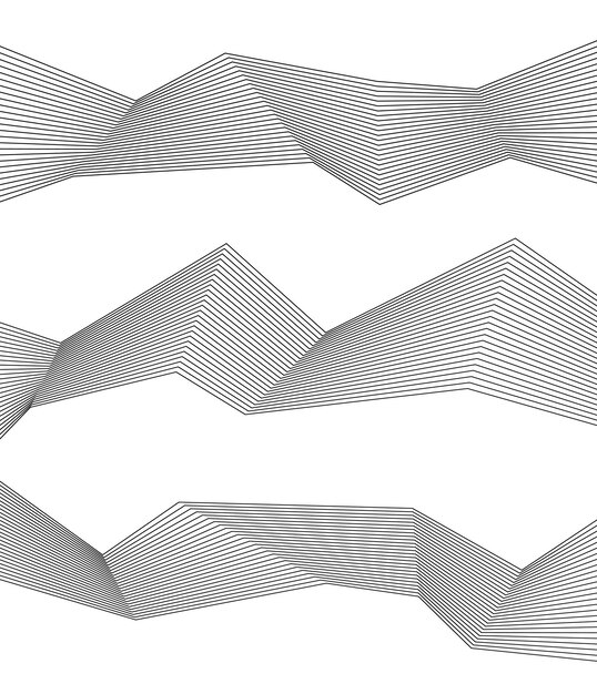 Vektor designelemente geschwungene scharfe ecken winken viele linien abstrakte vertikale gebrochene streifen auf weißem hintergrund isoliert kreative strichzeichnungen vektorillustration eps 10 farblinie erstellt mit dem mischwerkzeug