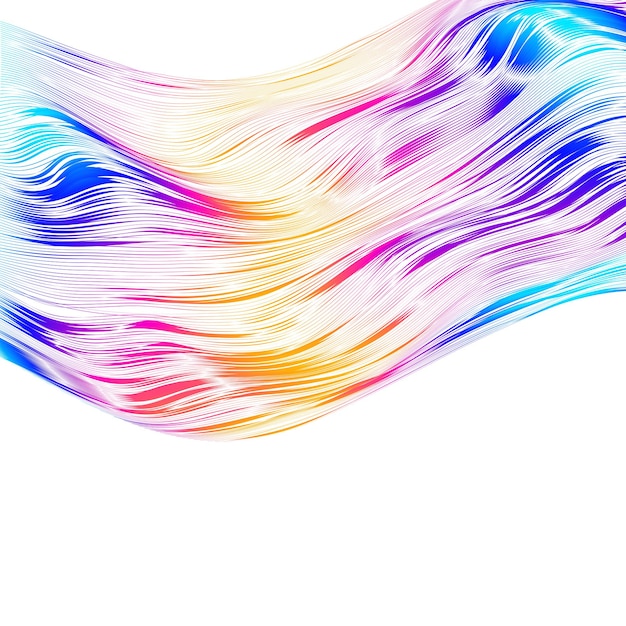 Designelemente Welle aus vielen Linien Abstrakte vertikale wellenförmige Streifen auf weißem Hintergrund isoliert Kreative Strichzeichnungen Vektorillustration EPS 10 Bunte Wellen mit Linien, die mit dem Mischwerkzeug erstellt wurden