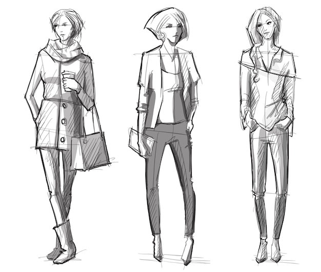 Designermode skizziert Vektorillustration