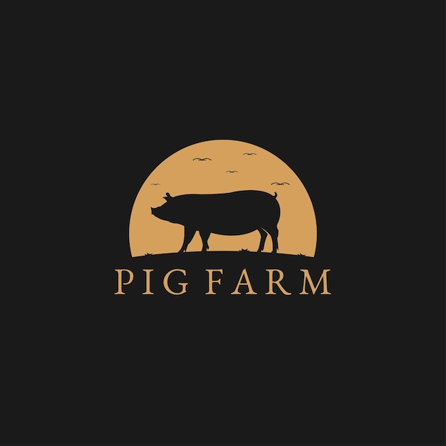 Vektor designinspiration für das logo der schweinefarm vorlage für das schweinelogo vektorillustration