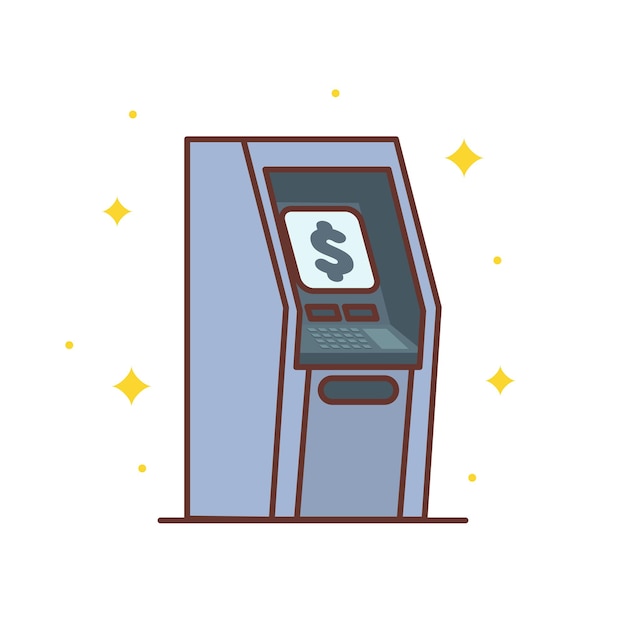 Designkonzept-vektorikonenillustration des geldautomaten flache