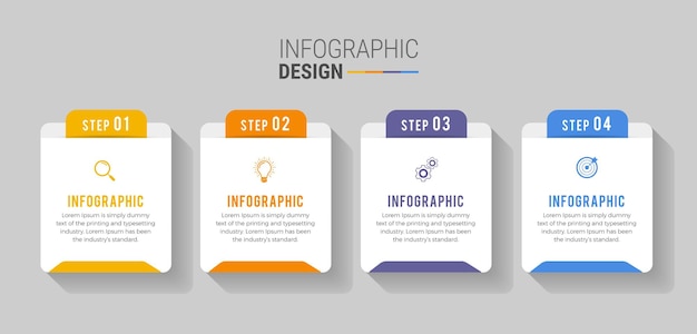 Designschritte für zeitleisten-infografik-vorlagen