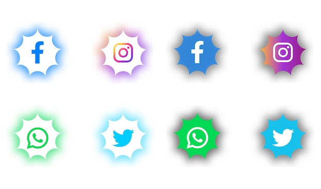 Vektor designset für social-media-logos 2022