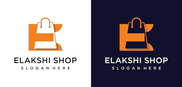 Designvorlage für buchstabe e und shop-logo