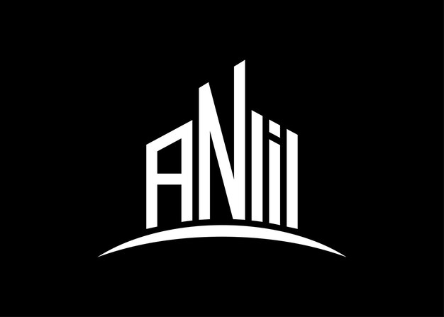 Designvorlage für das ani-logo mit buchstaben-gebäude-vektor-monogramm
