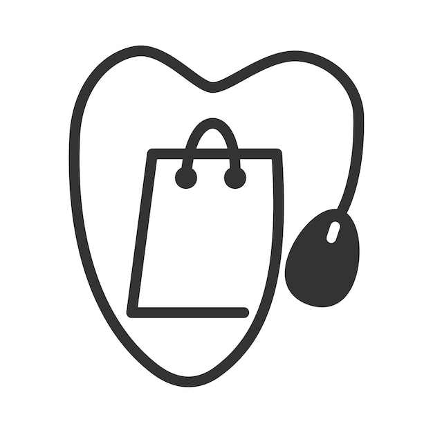 Designvorlage für das logo des online-shops symbol markenidentitätisolierte und flache illustration vektorgrafik