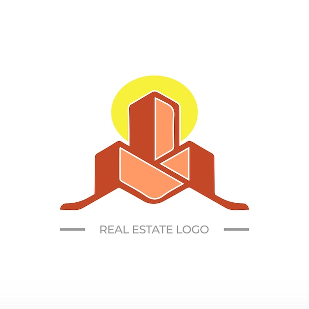 Designvorlage für das logo einer immobilienorganisation mit weißem hintergrund