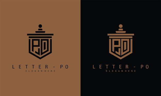 Designvorlage für das logo-icon des buchstaben po premium-vektor premium-vektor premium-vektor