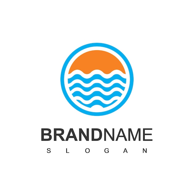 Designvorlage für das strandwellen-logo