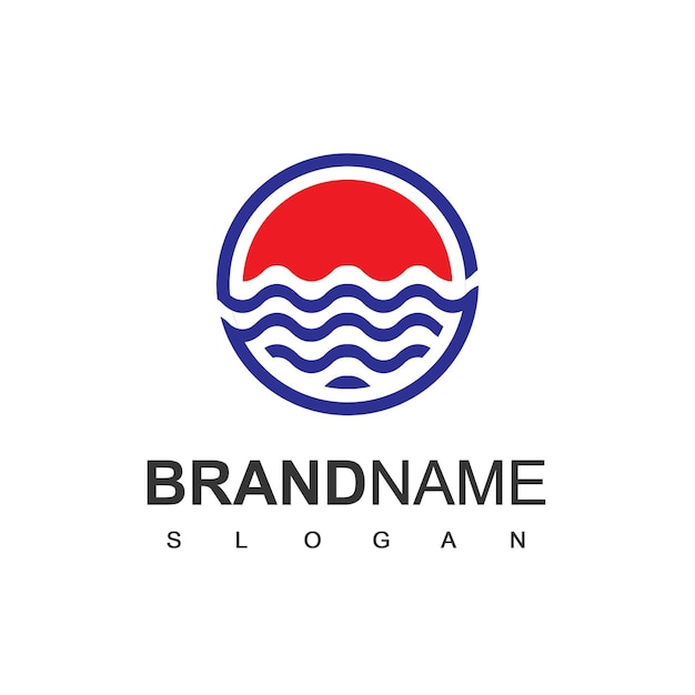 Designvorlage für das strandwellen-logo