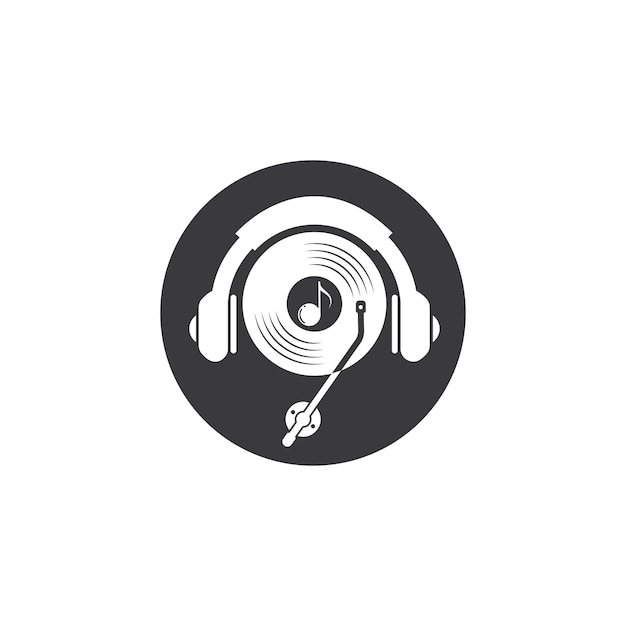 Designvorlage für die illustration von vinyl-disc-musikvektorsymbolen