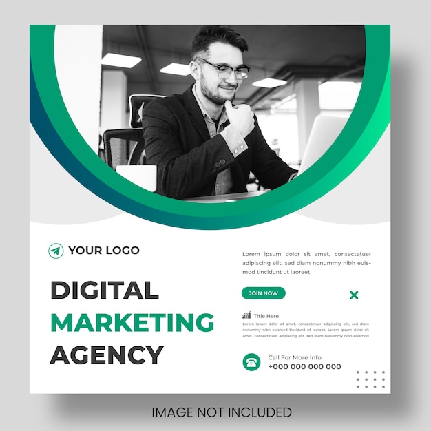 Designvorlage für digitales marketing facebook und instagram oder social media post amp web banner