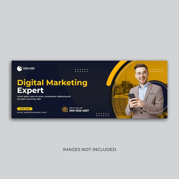 Designvorlage für digitales Marketing für Facebook-Cover-Banner für Unternehmen