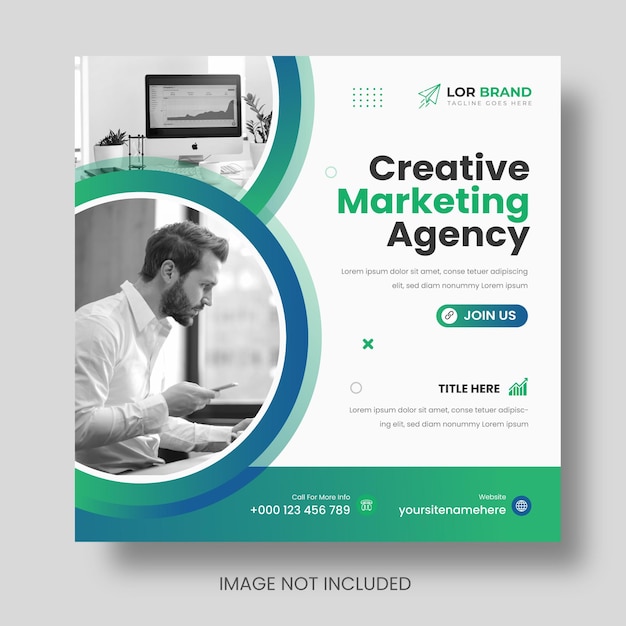 Designvorlage für digitales Marketing und soziale Medien für Unternehmen sowie Designvorlage für Webbanner