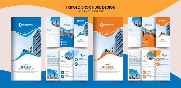 Designvorlage für dreifach gefaltete unternehmensbroschüren im vektor für ihr unternehmen