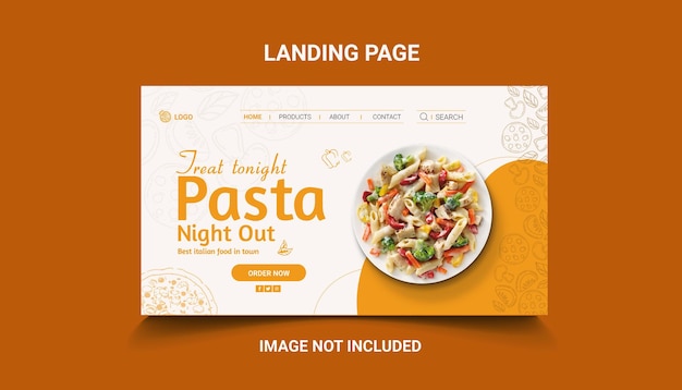 Designvorlage für eine Food-Landing-Seite