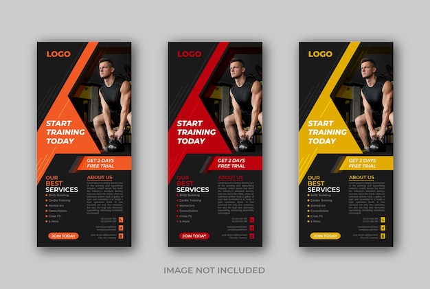 Vektor designvorlage für fitness-rackkarten