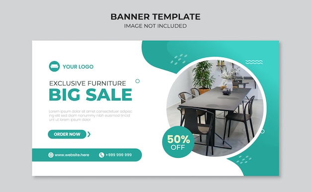 Designvorlage für große Verkaufsbanner für Möbel