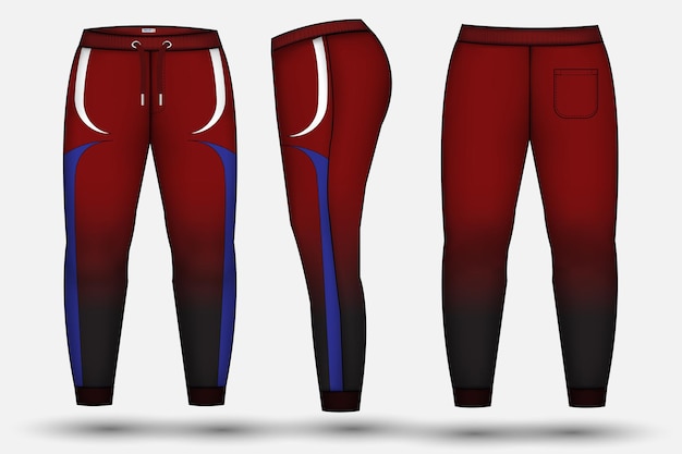 Vektor designvorlage für hosen und technische modeillustration für hosen und jogginghosen