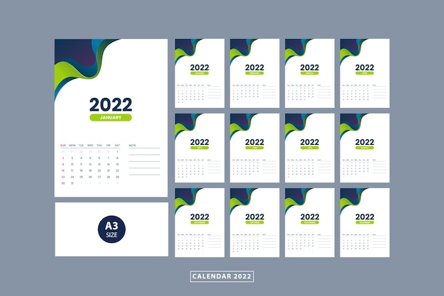 Designvorlage für kalender 2022